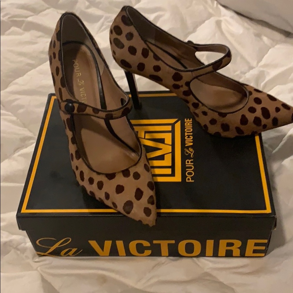 Camel Spotted Hair Mary Jane